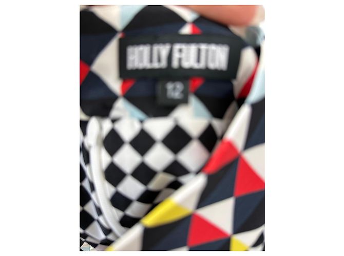 Autre Marque Holly Fulton Falda maxi de seda con estampado geométrico Negro Blanco Roja Azul Verde Amarillo - vista 3