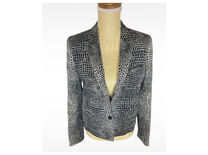 Blazer The Kooples estampado cocodrilo Negro Blanco - vista 2