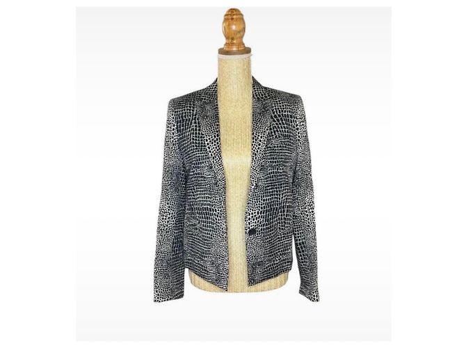 Blazer The Kooples estampado cocodrilo Negro Blanco - vista 4