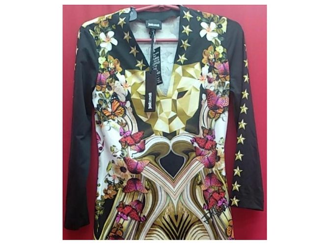 Vestido Just Cavalli estampado de mariposas y estrellas Negro Multicolor Dorado - vista 2