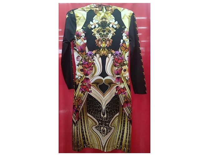 Vestido Just Cavalli estampado de mariposas y estrellas Negro Multicolor Dorado - vista 7