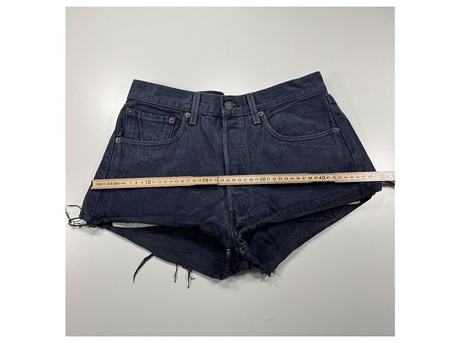 Short jeans Levi's 501 com laços xadrez Vermelho Verde Azul escuro - vista 4