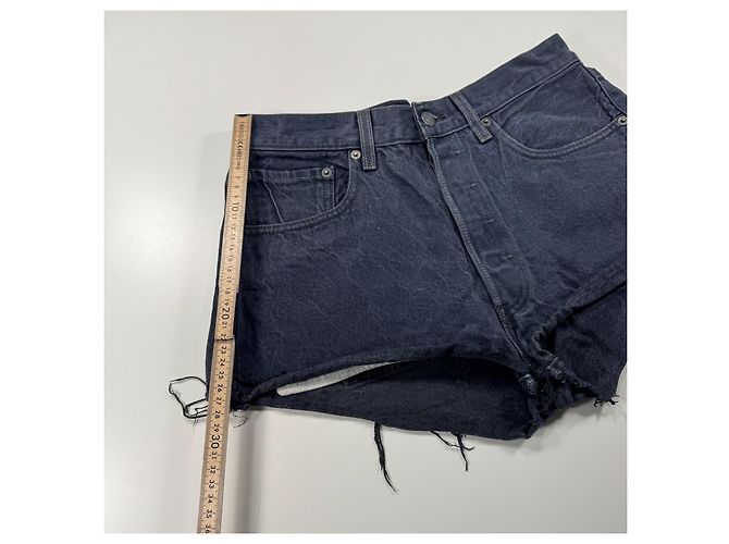 Short jeans Levi's 501 com laços xadrez Vermelho Verde Azul escuro - vista 5