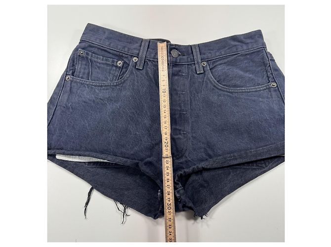 Short jeans Levi's 501 com laços xadrez Vermelho Verde Azul escuro - vista 7