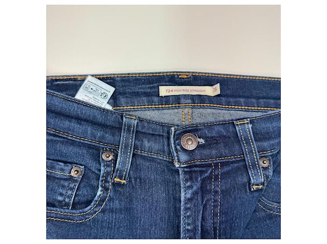 Levi's 724 High Rise Straight Jeans Azul - vista 10