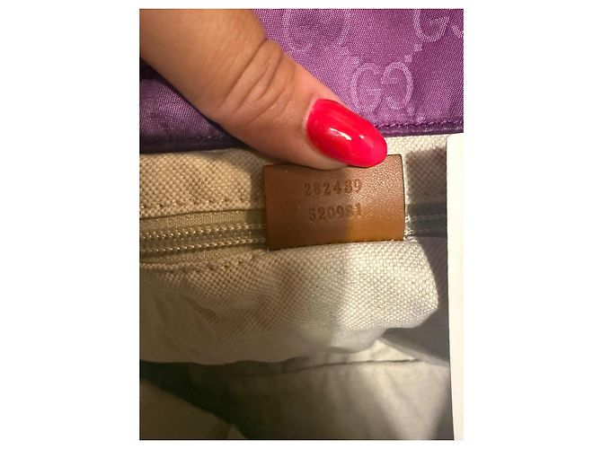 Gucci Borsa Tote in Tela Monogram GG e Pelle - Viola Porpora - vista 11