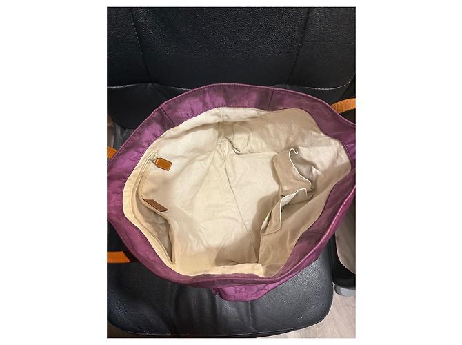 Gucci Borsa Tote in Tela Monogram GG e Pelle - Viola Porpora - vista 13