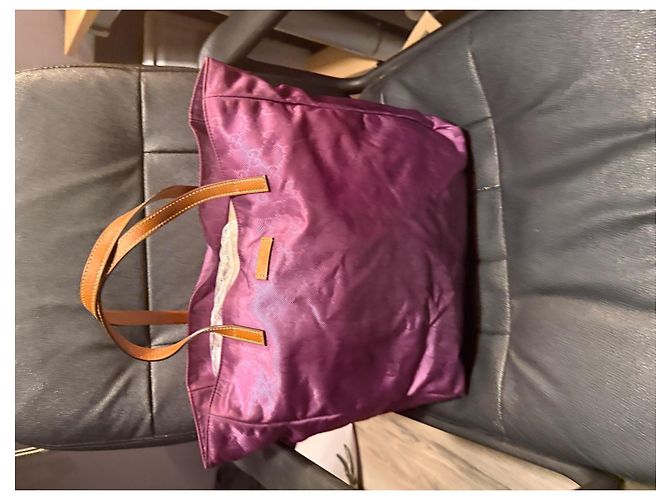 Gucci Borsa Tote in Tela Monogram GG e Pelle - Viola Porpora - vista 2