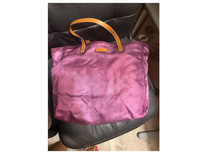 Gucci Borsa Tote in Tela Monogram GG e Pelle - Viola Porpora - vista 6