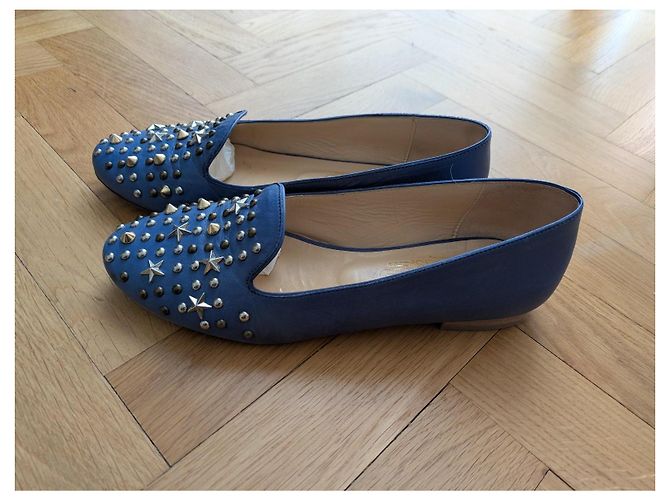 Autre Marque Parcours Paris Ballerine in pelle blu con borchie a stelle - vista 2