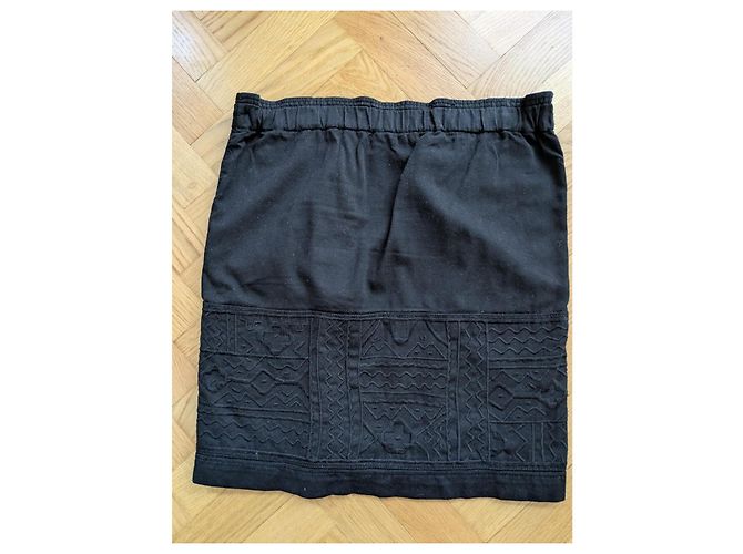 Ekyog Falda negra bordada de algodón orgánico Negro - vista 2