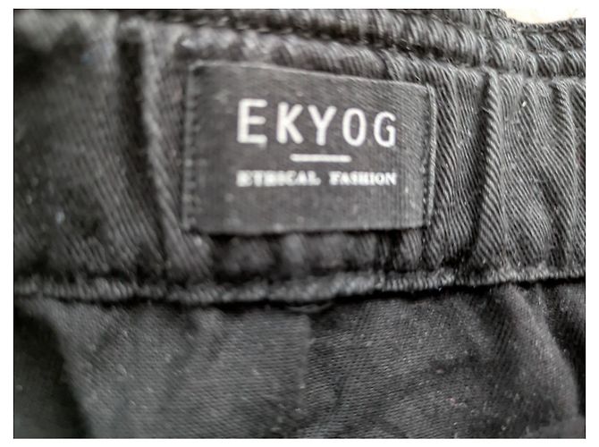 Ekyog Falda negra bordada de algodón orgánico Negro - vista 3