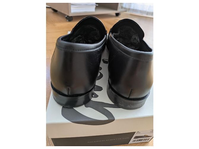Autre Marque Galeries Lafayette Mocassini Pelle Nera Catena Oro Nero - vista 6