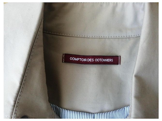 Comptoir Des Cotonniers Gabardina beige de algodón - vista 3
