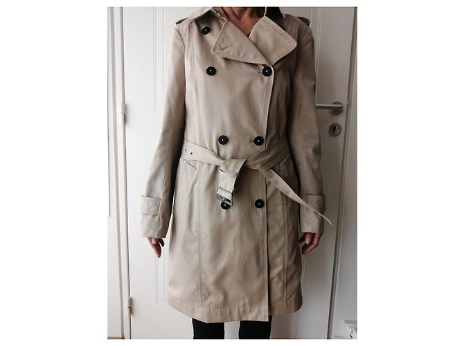 Comptoir Des Cotonniers Gabardina beige de algodón - vista 6