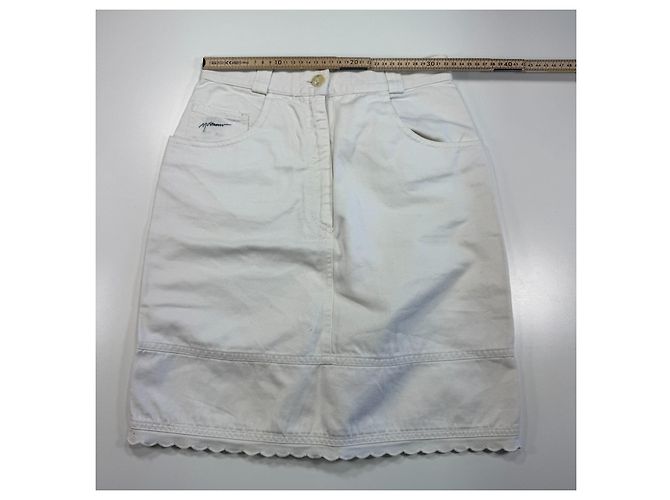 Moschino Falda evasé de algodón blanco - vista 2
