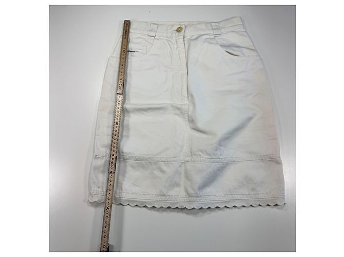 Moschino Falda evasé de algodón blanco - vista 3