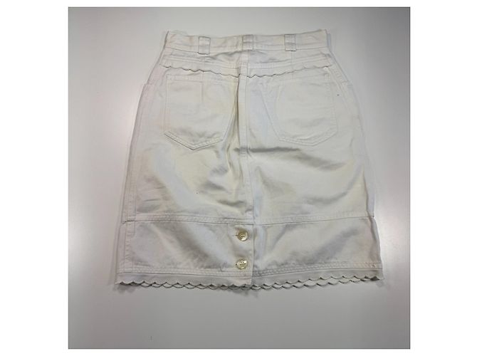 Moschino Falda evasé de algodón blanco - vista 4