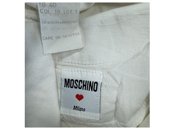 Moschino Falda evasé de algodón blanco - vista 6