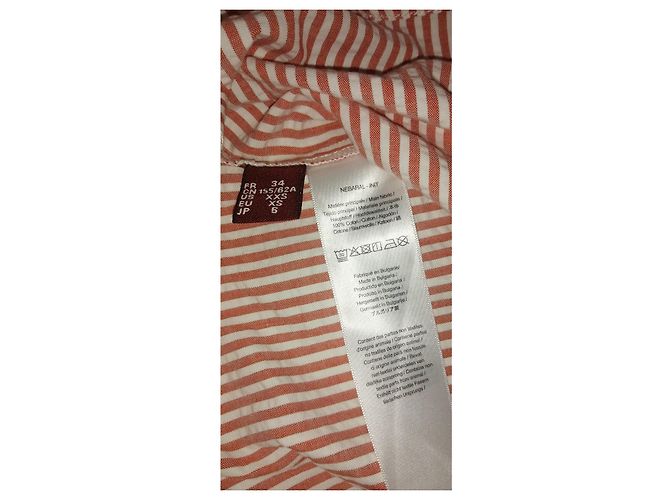 Comptoir des Cotonniers Gonna Midi a Righe Rosa e Bianco - vista 5