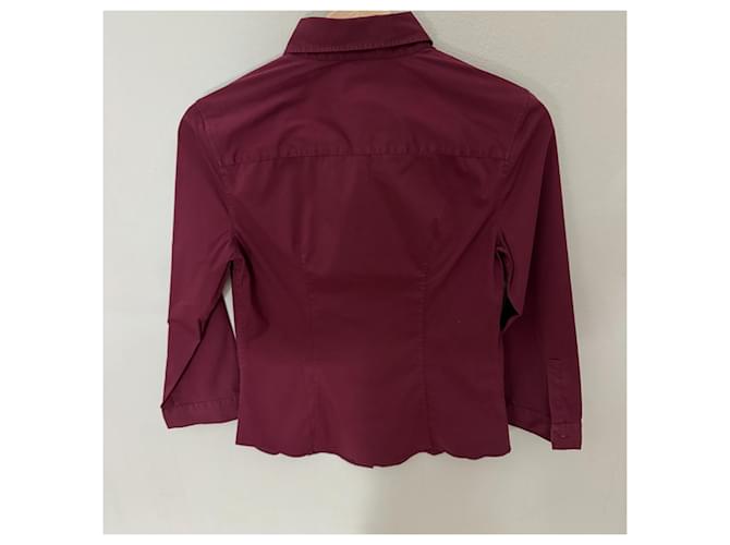 Camicia Prada in cotone bordeaux Bordò - vista 2
