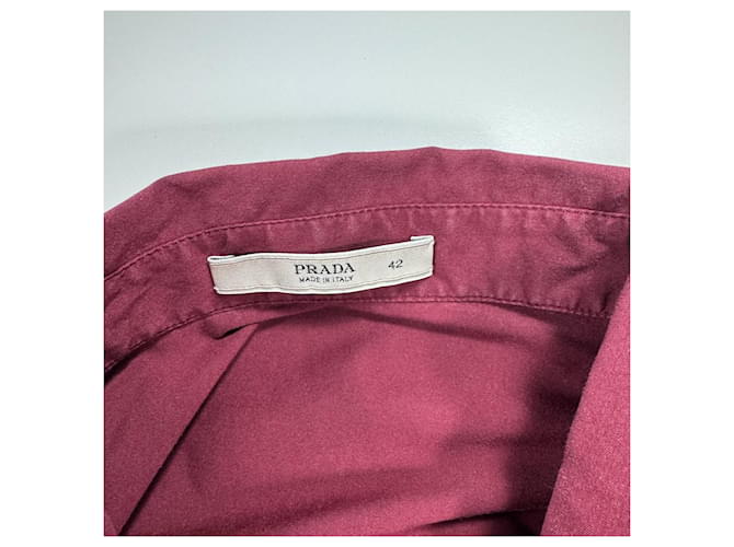 Camicia Prada in cotone bordeaux Bordò - vista 3