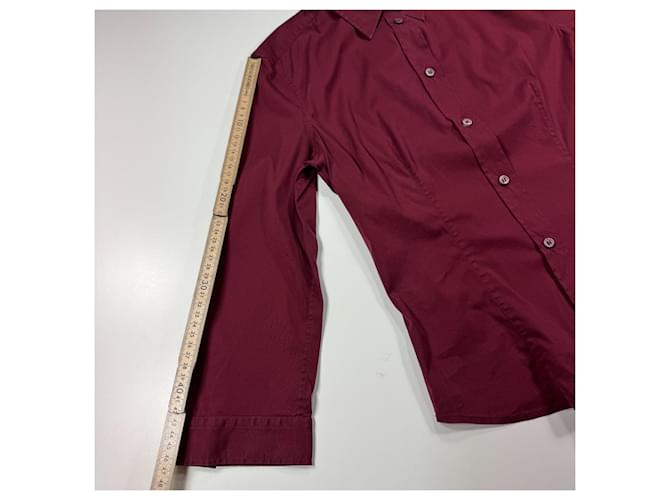 Camicia Prada in cotone bordeaux Bordò - vista 7
