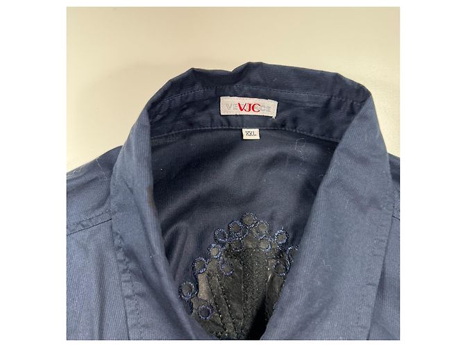 Camicia Versace Jeans Couture blu scuro ricamata - vista 3