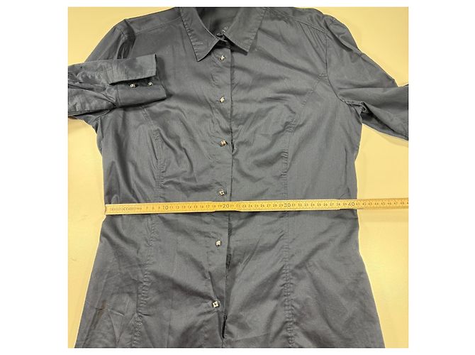 Camicia Versace Jeans Couture blu scuro ricamata - vista 7