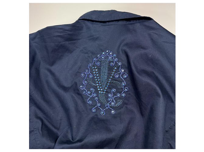 Camicia Versace Jeans Couture blu scuro ricamata - vista 9