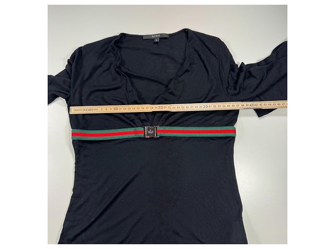 Gucci Top maniche lunghe banda Web - Nero - vista 5