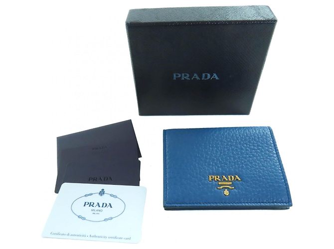 Cartera de cuero Prada 1MV204 Azul - vista 2