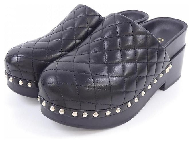 Timeless Chanel Clogs aus Lammleder Schwarz - Ansicht 3