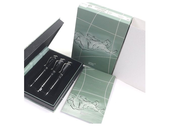 Montblanc Jonathan Swift Dreiteiliges Füllfederhalter-Set Schwarz Silber - Ansicht 2