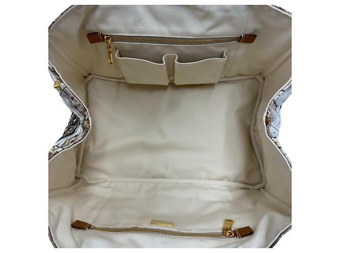 Prada Canapa Canvas Tote Bag mit Triangle-Logo-Hardware Print Braun Roh - Ansicht 9