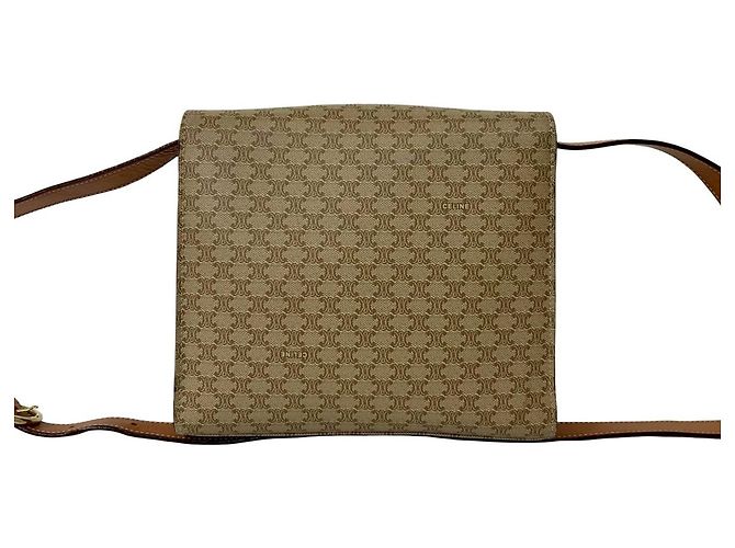 Céline CELINE Vintage Macadam Blazon Triomphe Pattern Leder Schultertasche Braun - Ansicht 3