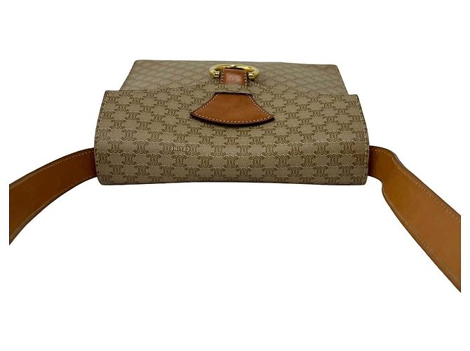 Céline CELINE Vintage Macadam Blazon Triomphe Pattern Leder Schultertasche Braun - Ansicht 4