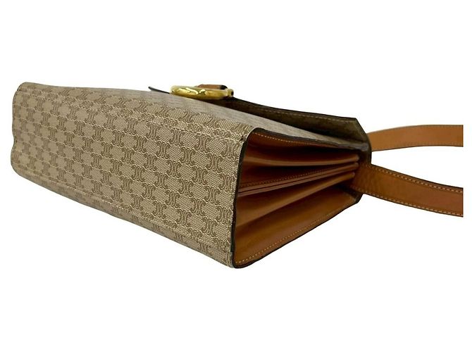 Céline CELINE Vintage Macadam Blazon Triomphe Pattern Leder Schultertasche Braun - Ansicht 8