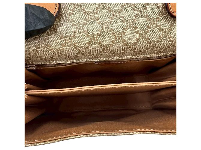 Céline CELINE Vintage Macadam Blazon Triomphe Pattern Leder Schultertasche Braun - Ansicht 9