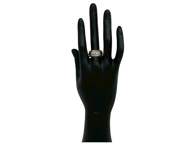 Tiffany & Co Tiffany Vintage Grooved Double Line Band Ring Silber - Ansicht 2