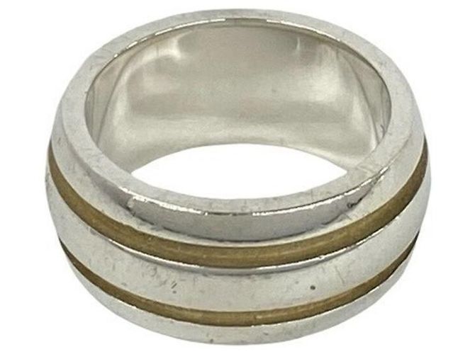 Tiffany & Co Tiffany Vintage Grooved Double Line Band Ring Silber - Ansicht 4