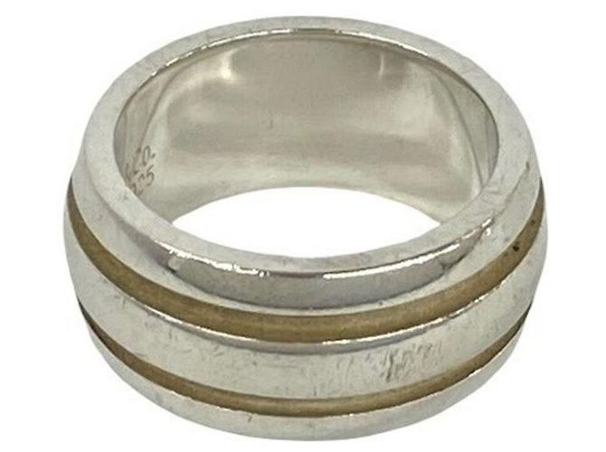 Tiffany & Co Tiffany Vintage Grooved Double Line Band Ring Silber - Ansicht 5
