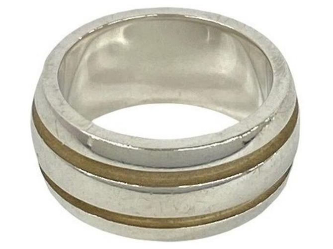 Tiffany & Co Tiffany Vintage Grooved Double Line Band Ring Silber - Ansicht 6