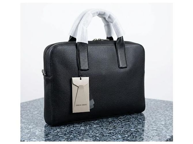 Giorgio Armani Portadocumenti in pelle nera Nero - vista 2