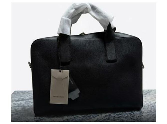 Giorgio Armani Portadocumenti in pelle nera Nero - vista 3