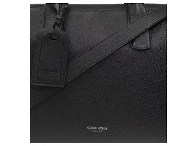 Giorgio Armani Portadocumenti in pelle nera Nero - vista 6