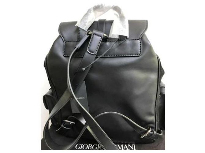Giorgio Armani Zaino in Pelle e Scamosciato - Nero - vista 3