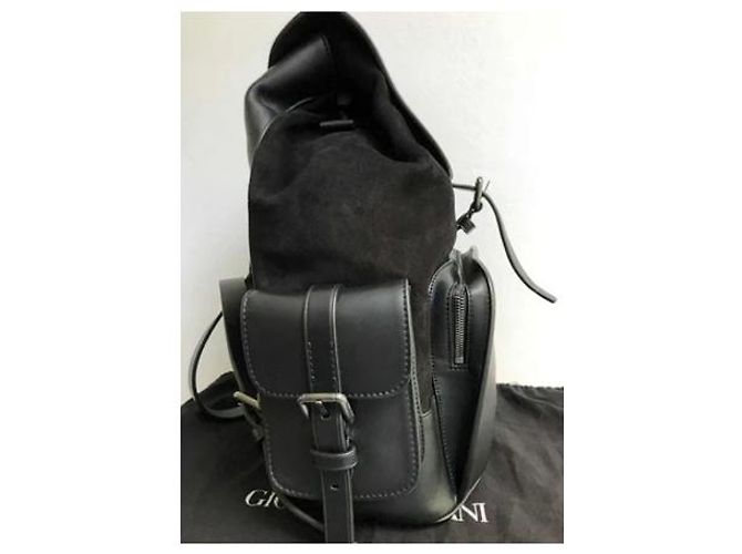 Giorgio Armani Zaino in Pelle e Scamosciato - Nero - vista 5