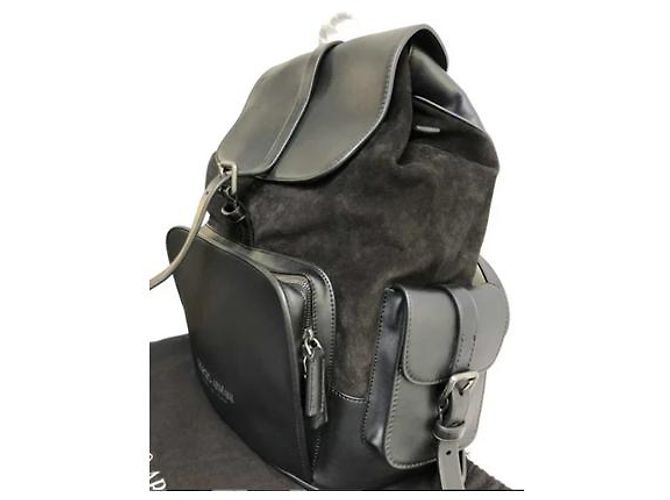Giorgio Armani Zaino in Pelle e Scamosciato - Nero - vista 4