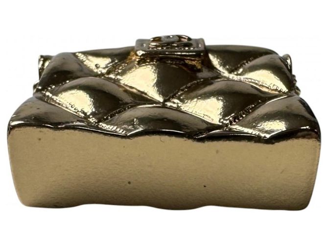 Spilla Motif Borsa Matelassé Chanel D'oro - vista 5